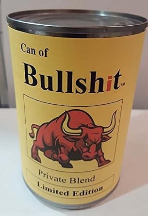 Sheer Treasures Can of Bullshit - Unique Humorous Concept Can - Adult Practical Joke Toy