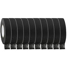 Wiring Harness Tape 19 mm X 15m, Black Chemical Fiber Cloth High Temp Wire Harness Wrapping Tape for Auto Electrical Wrap, Protection, Insulation,Flame Resistant(10)