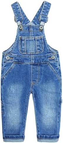 KIDSCOOL SPACE Denim Overalls,Baby Little Big Kids Hammer Loop on Jeans Dungarees Pants