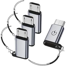 Jadebones USB C to Micro USB Adapter (4 Pack), USB Type C Female to Micro USB Male Converter Compatible with Samsung Galaxy S6/S7 Edge, LG Nexus 4/5/6 and More Micro USB Devices (Grey)