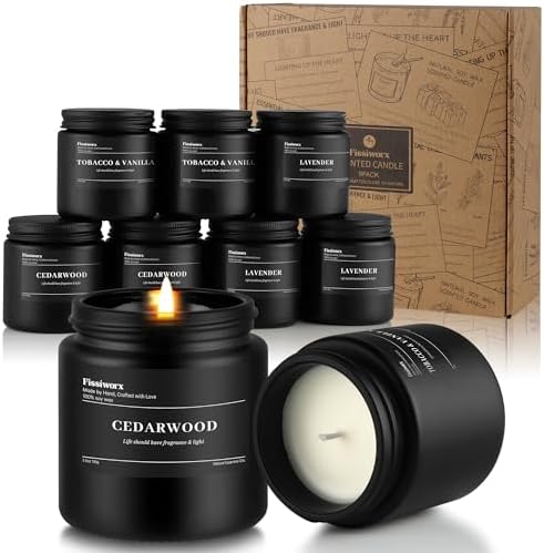 9 Pack Scented Candles Set Gifts for Men,Aromatherapy Candle Set with Scents VanillaLavenderCedarwood - Gift for Dad, Boyfriend, Birthday, Fathers Day, Anniversary
