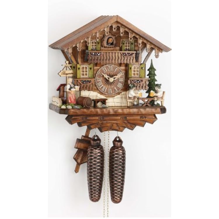 German Cuckoo Clock 8-Day-Movement Chalet-Style 11.81 inch - Authentic Black Forest Cuckoo Clock by Hekas