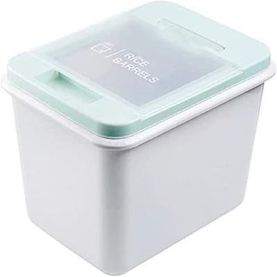 10KG Cereal Dispenser Storage Box,Kitchen Food Rice Grain Container Organizer, Grain Storage Cans Container Jars,Cat Food Bucket,Sealed Clamshell Grain Barrel-Green