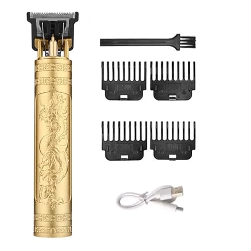 Razors Electric Hair Cutting Machine Vintage T9 Clipper Hair Rechargeable Man Shaver Trimmer for Mens Barber ProfessionalGold DragonA-nobox