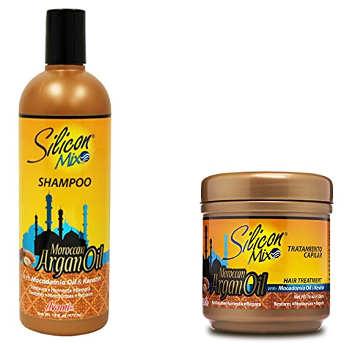 Silicon Mix Moroccan Argan Oil Shampoo  Hair Treatment 16oz Set