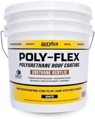 Polyflex Waterproof Sealant - High-Performance Roof Coating for leak repair - Reflective, Fills Cracks, Easy to Apply - 1 Gallon, White, High Gloss