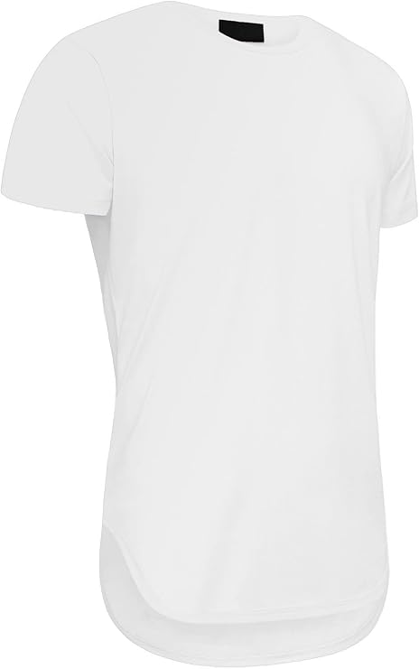 VICTORIOUS Men's Hipster Longline Curved Hem Tees