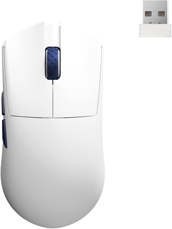 Darmoshark M3SMAX Wireless Gaming Mouse,Tri-Mode 2.4G/USB-C/Bluetooth Mouse Up to 30000DPI,PAW3950 Optical Sensor Lightweight 52g,5 programmable Button,Computer Mouse for Laptop,PC,Windows,Mac(White)