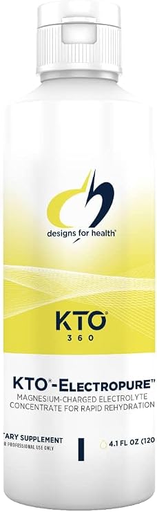 Designs for Health KTO-ElectroPure Electrolyte Liquid - Keto Electrolytes Supplement - Hydration Drink Mix with Magnesium, Potassium and Sodium - Non-GMO + Sugar Free (40 Servings / 4.1oz)