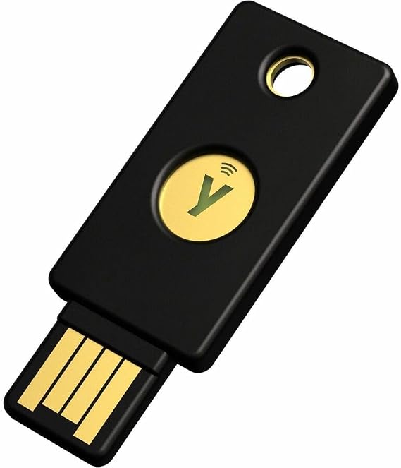 Yubico – Security Key NFC – Schwarz – Einfacher Sicherheitsschlüssel für Zwei-Faktor-Authentifizierung (2FA) Verbindung über USB-A oder NFC FIDO U2F/FIDO2-zertifiziert