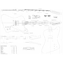 Firebird Studio Style Electric Guitar Plans - Full Scale Design Drawings