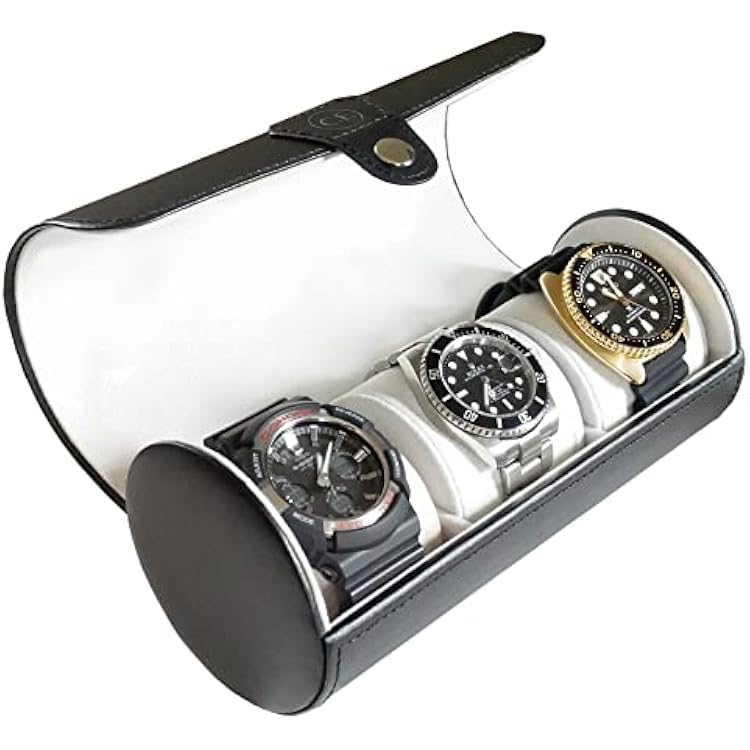 Case Elegance Travel Watch Case Roll Organizer for Men | Vegan Faux Leather Watch Display Case | Watch Display, Storage & Holder | Watch Case for Mens Watch Collection | Watch Holder for Men | Black