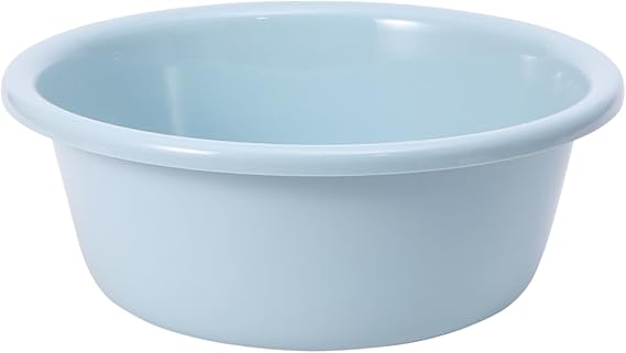 Cyrank Round Plastic Wash Basin, 11.6in Large Capacity Thicken Plastic Basin for Home Dormitory Stackable Camping Dishpan Portable Vegetable Fruit Dish Tub for Home Kitchen Outdoor Indoor