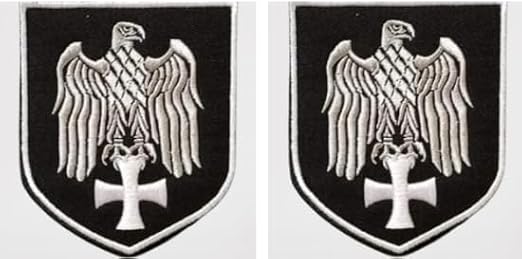 2pcs German Luftwaffe Cross Eagle Embroidery Patch Military Patches Tactical Emblem Applique Embroidered Patch Badges Applique for Jeans Jackets Hats Jackets Vests, picture