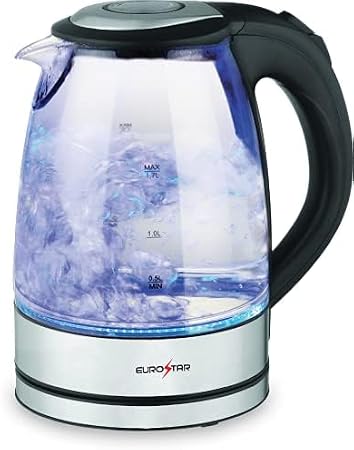 EUROSTAR EKG17BK 1.7L Glass Kettle, Black