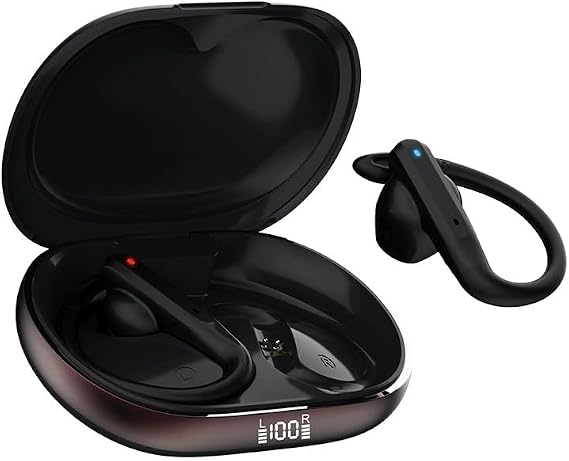 Bluetooth Earphone Wireless Headphone Touch Control 1a16qD14 (Black)