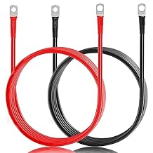 Auxbeam 7FT 7AWG Battery Cables with 0.23" and 0.31" Tinned Copper Ring Terminal Lugs Battery Wires for Switch BA80,GA80,RA80,RA60,AR-800,AR-820,AR-600,RA80 XL,RB80 XL,RA80 X2,AC-1200,RC-800 (RA84)