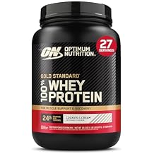 Optimum Nutrition Gold Standard 100% Whey Protein Powder, Cookies & Cream, 2 Pound (Packaging May Vary)