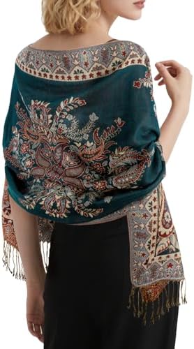 E-Clover Pashmina Shawl Wraps for Women Evening Dresses Elegant Soft Rave Scarf Festival Reversible Men Scarves