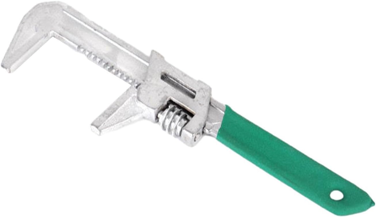 F Type Adjustable Wrench High Performance Wide Opening Spanner Right Angle Pliers Tool for DIY Jobs F Type Adjustable Wrench is Made of High Carbon Steel, Green, 75x280mm