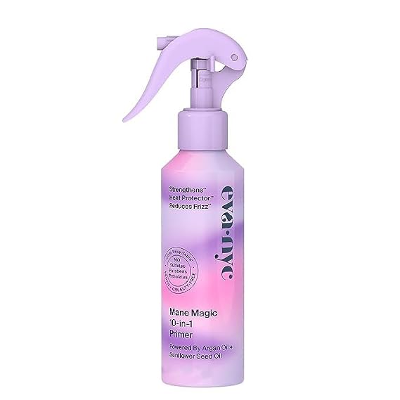 Eva NYC Mane Magic 10-in-1 Primer, Heat Protectant for Hair, Strengthening and Nourishing Hair Products, Infused with Sunflower Seed and Argan Oil for Hair, Sulfate, Paraben & Phthalate Free 16 FL OZ