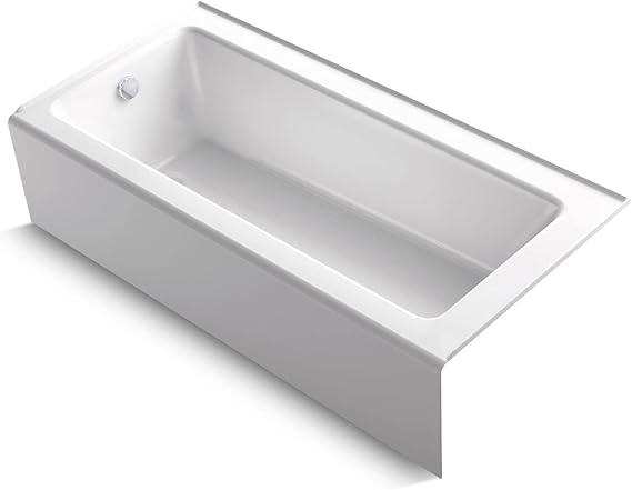 KOHLER K-847-0 Bellwether 66-Inch x 32-Inch Alcove Bath with Integral Apron and left hand drain, White