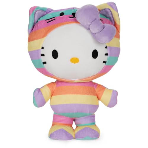 GUND Sanrio Hello Kitty Rainbow Outfit Plush, Premium Stuffed Animal for Ages 1 and Up, 9.5, Rainbow