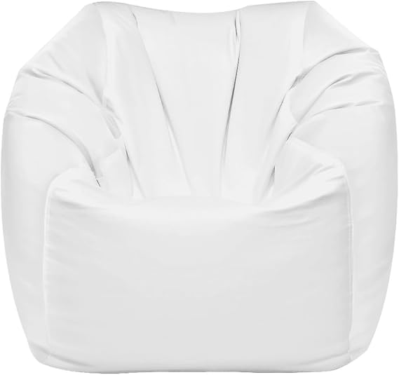 Ocean-Tamer Round Boat Bean Bag Chair, Waterproof Beanbag for Dock Camping Outdoor Marine Grade Vinyl (Medium, White)