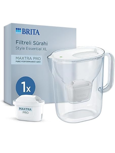 BRITA Style Essential XL 1 x MAXTRA PRO Pure Performance Filtreli Su Arıtma Sürahisi – Beyaz (3,6L)