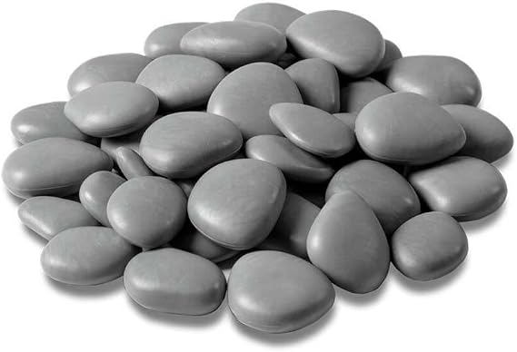 Kalapanta Decorative Stones ​​Made of Recycled Plastic for Vases Painting Aquariums Garden (Diameter 2-5 cm Approx. 75 Pieces Grey) Made in Italy