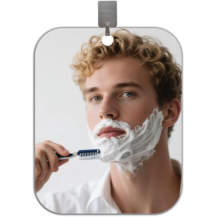 Shower Mirror Fogless for Shaving, 9.4x7.4 Anti Fog Makeup Small Mirror Travel Camping, Shatterproof Mens Woman, Bathroom Accessories No Fog Shaving Mirror