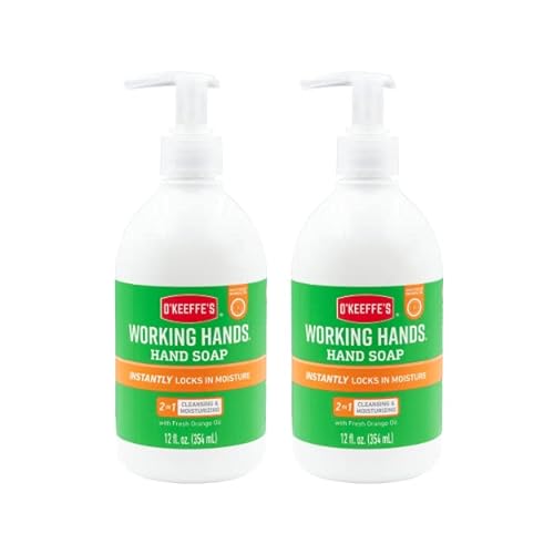 OKeeffes Working Hands Moisturizing Hand Soap with Fresh Orange Oil, 12 oz Pump Pack of 2