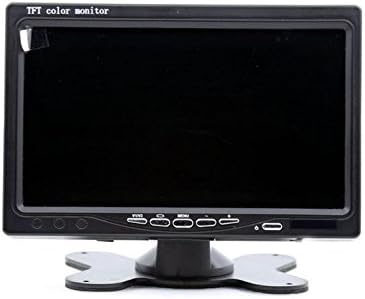 EKYLIN 7 TFT LCD Car Rearview Monitor, Remote Control, 2 Channels RCA Video Inputs - 12-24V 800480HD Screen wSunshade Anti-Glare