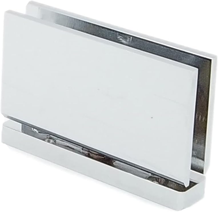 SHS Frameless Shower Door Top or Bottom Strong Wall-to-Glass Pivot Hinge for 3/8'' Glass Includes Replacement Parts Solid Brass. Heavy Duty with Square Corners. (Polished Chrome)