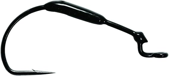 Mustad KVD Grip-Pin Soft Plastics Forged Hook (3 Pack), Black Nickel, 1/8 oz/Size 4/0
