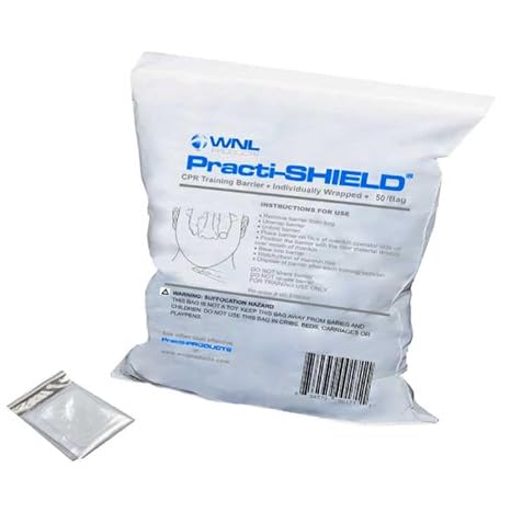 WNL Products WL3150IW CPR Manikin Shields, 50 Individually Wrapped