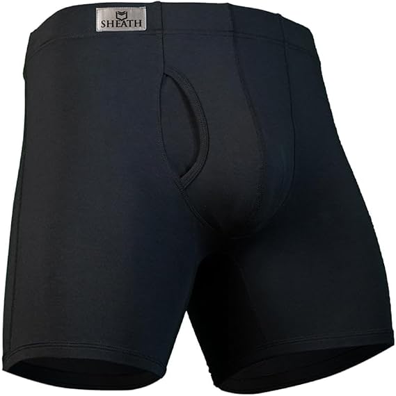 SHEATH 3.21 Men's Boxer Brief Underwear with Dual Support Pouch | Moisture Wicking Breathable Cooling Modal (5" Inseam)