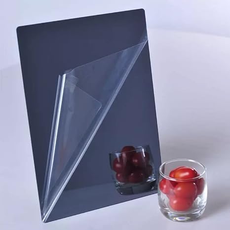 Acrylic Sheet 1/8" Gray Mirror,Acrylic Mirror Sheet,Plexiglass Plastic Acrylic Sheet Actual Size 11.875" x 11.875"