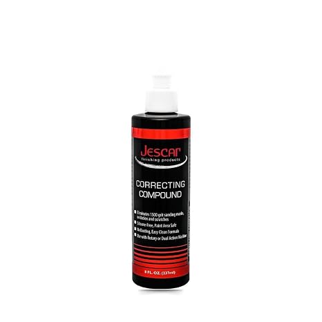 Jescar Correcting Compound - 8oz - Fast Cutting, Abrasive Polishing Compound for Deep Scratches, Sanding Marks, Swirls & Holograms - Buffing and Polishing Compound for Scratch Repair, Easy Wipe Off