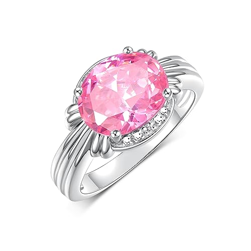 Rylos 14K White Gold Ring with 12X10MM Gemstone & Diamonds Stunning Ring for Middle or Pointer Finger Exquisite Color Stone Jewelry for Women Available in Sizes 5-13