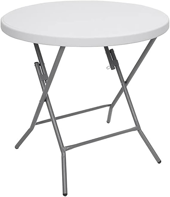 Round Folding Tables 32 Inch, Fold-in-Half Round Folding Table and Chairs, with Carrying Handle and 4 Steel Feet Load-Bearing 881.85Lb for Backyard Garden Beach, Picnic, Party, Camping (32in)