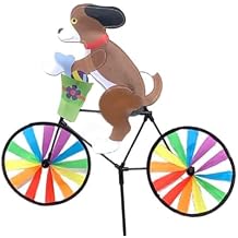 Brown Dog on Bicycle Wind Spinner
