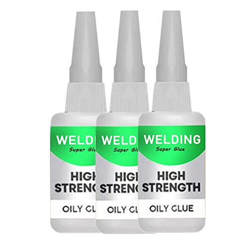 Welding High Strength Oil Based Super Glue Gel, Clear, Crazy Craft Glue for Wood, Plastic, Metal, Leather, Ceramic 3 PCS