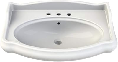 CeraStyle 030400-U-Three Hole 1837 Rectangle Ceramic Wall Mounted Sink, White