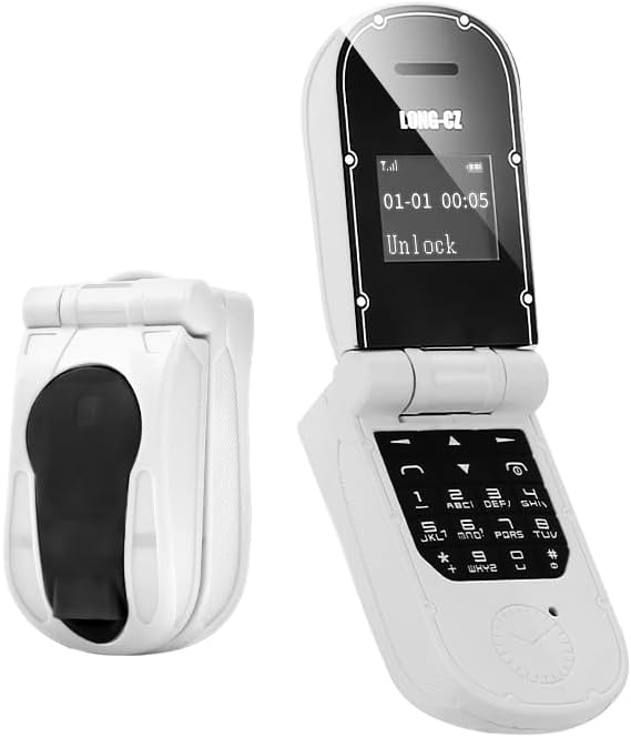Plastic Flip Phone Smallest Mobile Phone J30, Mini Wireless Dialer, Bluetooth Tiny Headset Nest Model With Voice Changer Plastic Flip Mini Mobile Phone (white)
