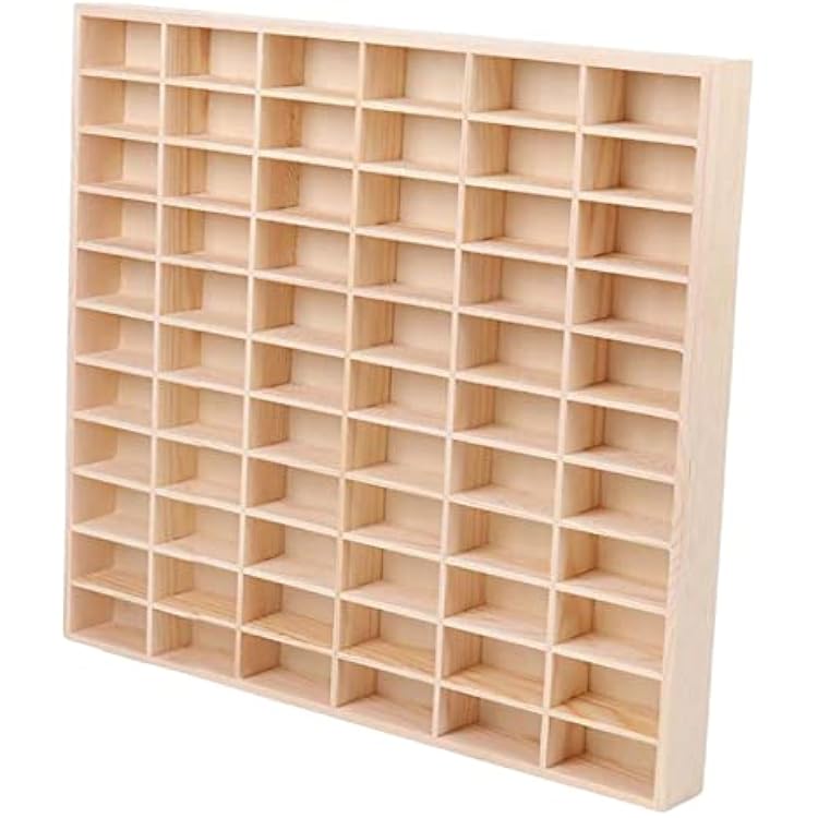 Wood Car Display Rack Toy, Book Organizer Shelf Shelves,Storage,Toys Storage Stand Organizer for Doll,Diecast Car,Collectibles Counter Store, 66 grids