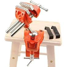 Clamp Bench Vise, Small Table Vise for Woodworking, Heavy Duty Clamp Vise for Workbench DIY Projects, Swivel Base, 360 Degree Rotating, Post Universal