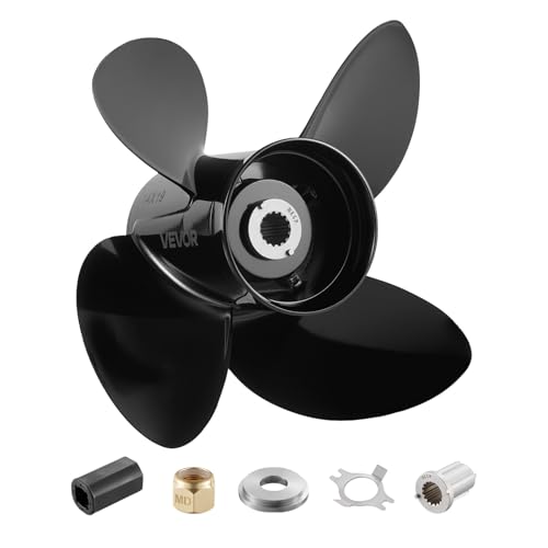 VEVOR Outboard Propeller, Upgrade OEM 15 Spline Tooth Aluminum Outboard Boat Propeller Fit MercuryMariner Engines 135-300 HP, 4-34 Gearcase, 3-Blade, RH Right Hand Rotation