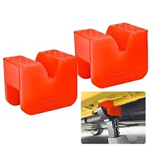 Polyethylene Jack Stand Pads Adapter Universal Slotted Frame Rail Pinch Welds Protector Jack Pads Adapter -6tons Red (36mm =1.4")