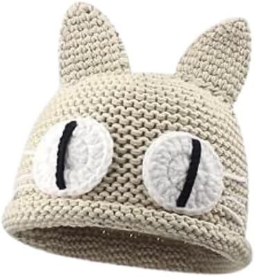 Cut Crochet Hats for Women Cat Beanies Women Ear Beanies Hat Accessories Kawaii Beanies for Women